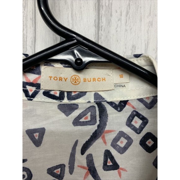 Womens Size 10 Tory Burch Printed Button Up Shirt EUC - Picture 3 of 5